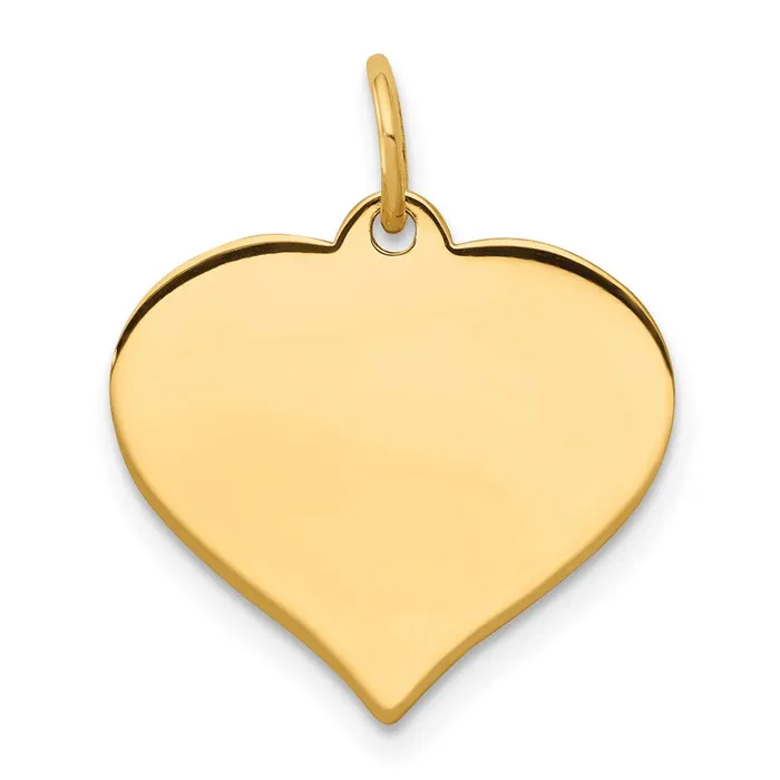 Goldia 14k Yellow Gold Heart Disc Charm Charm Necklaces