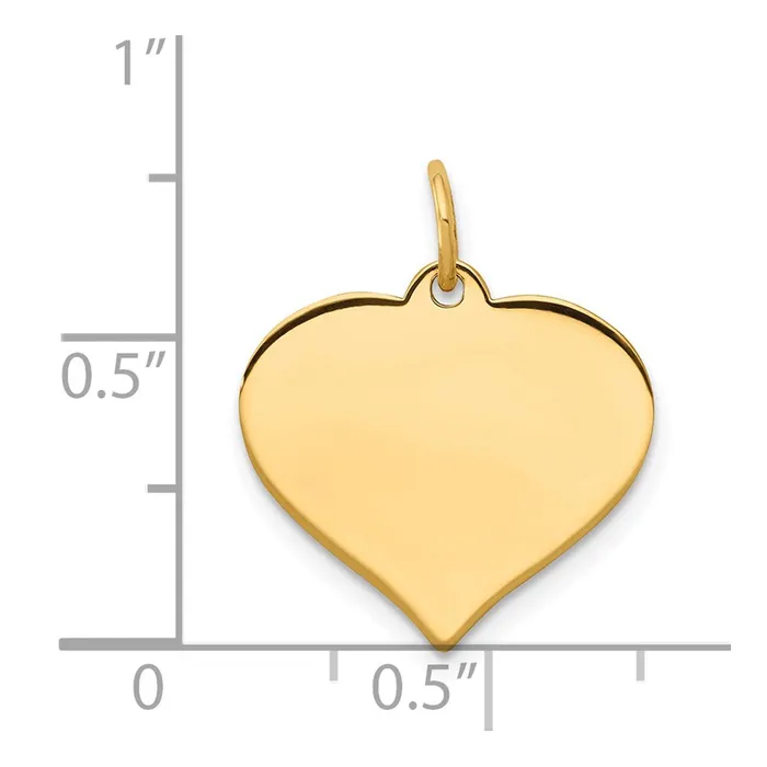 Goldia 14k Yellow Gold Heart Disc Charm Charm Necklaces