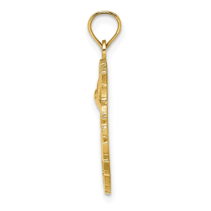 Goldia 14k Yellow Gold JAMAICA w Bird in Circle Charm Charm Necklaces