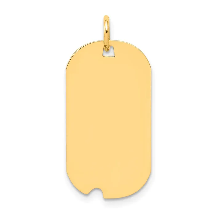 Goldia 14k Yellow Gold Plain 027 Gauge Engravable Dog Tag wNotch Disc Charm Charm Necklaces Goldia 14k Yellow Gold Plain 027 Gauge Engravable Dog Tag wNotch Disc Charm Charm Necklaces