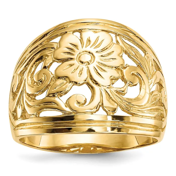 Goldia 14K Yellow Gold Polished Floral Ring Rings