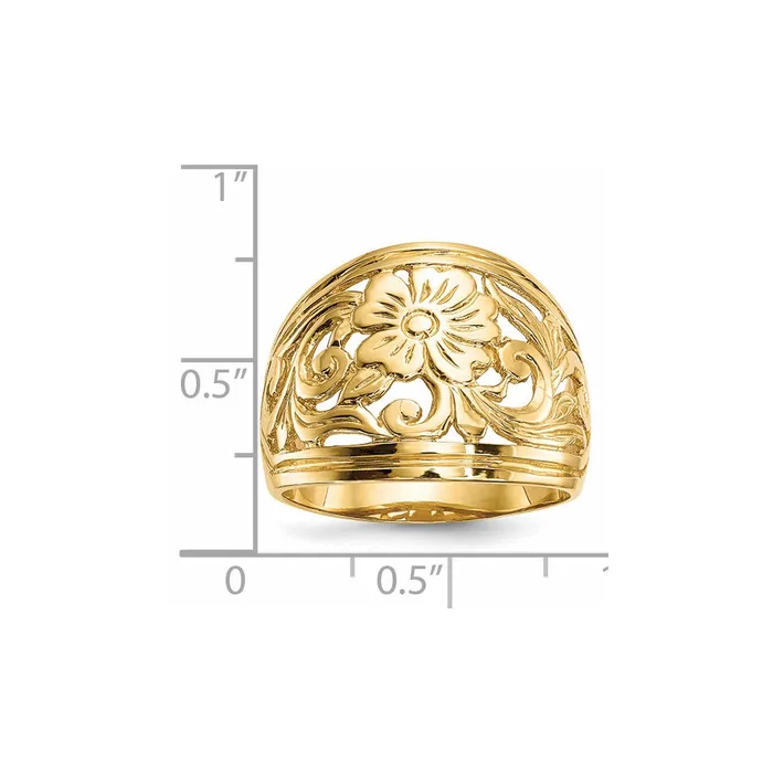 Goldia 14K Yellow Gold Polished Floral Ring Rings