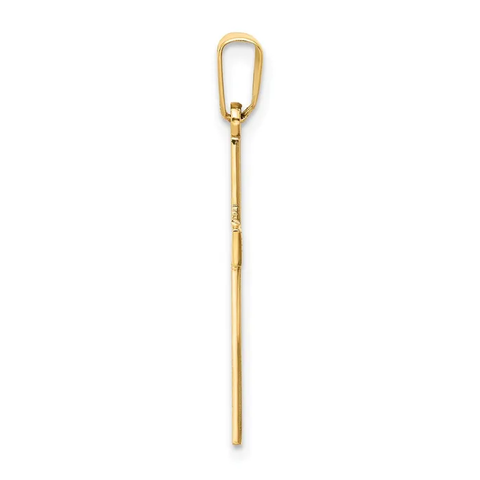 Goldia 14k Yellow Gold Polished Laser Etched Cross Charm Charm Necklaces