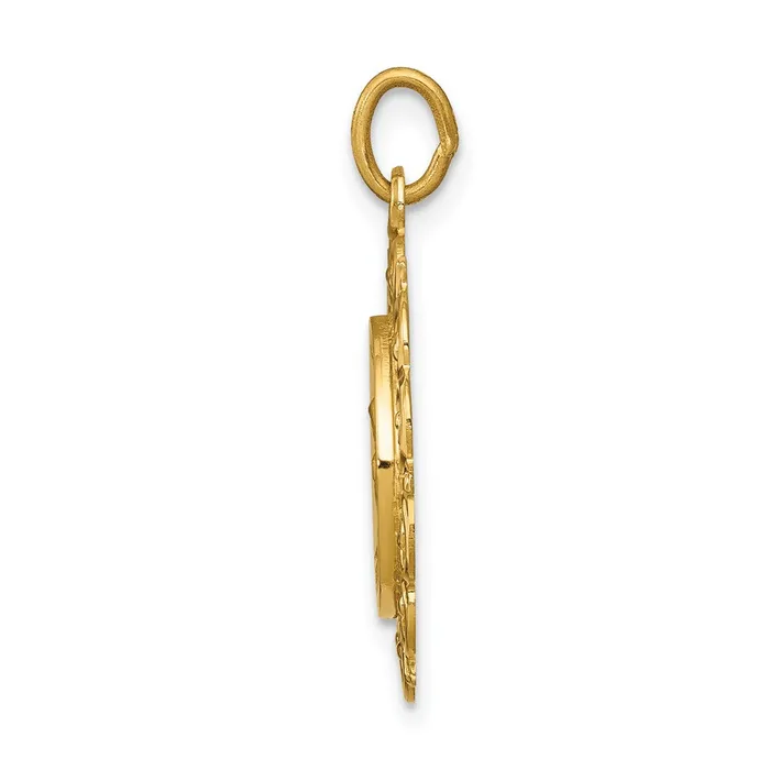 Goldia 14k Yellow Gold Saint Anne Medal Charm Charm Necklaces