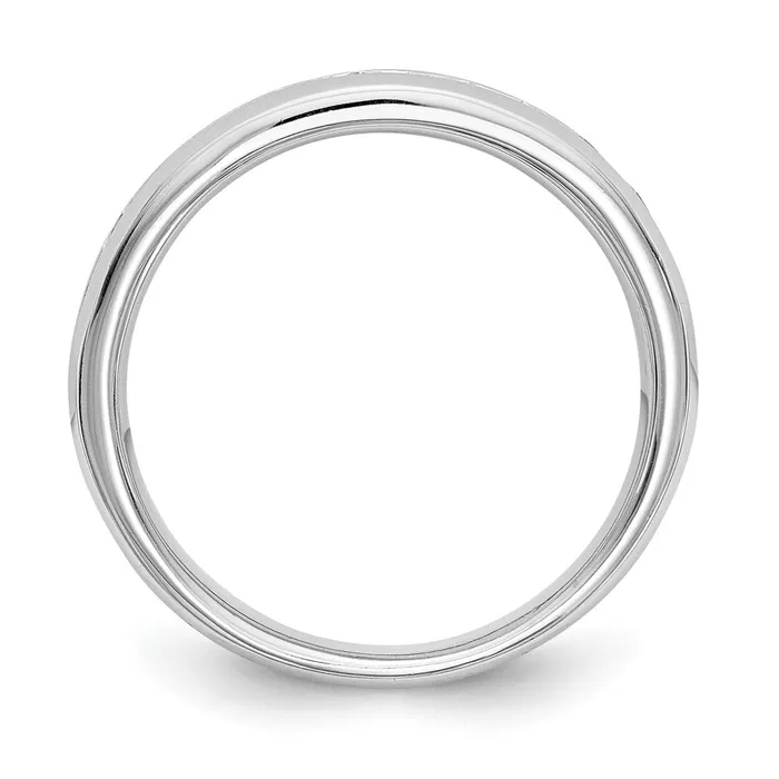 goldiaca 14K White Gold 11Stone Real Diamond Channel Band Rings