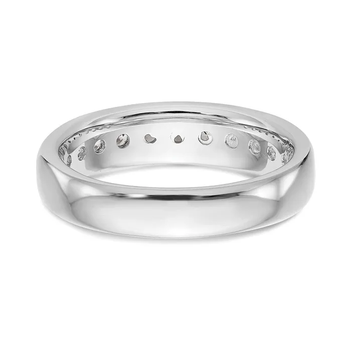 goldiaca 14K White Gold 11Stone Real Diamond Channel Band Rings