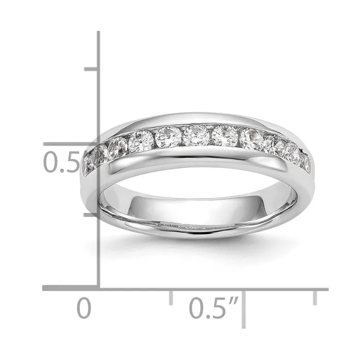 goldiaca 14K White Gold 11Stone Real Diamond Channel Band Rings