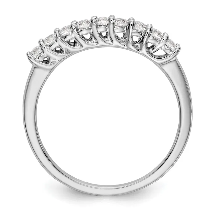 goldiaca 14K White Gold 9Stone Real Diamond Band Rings