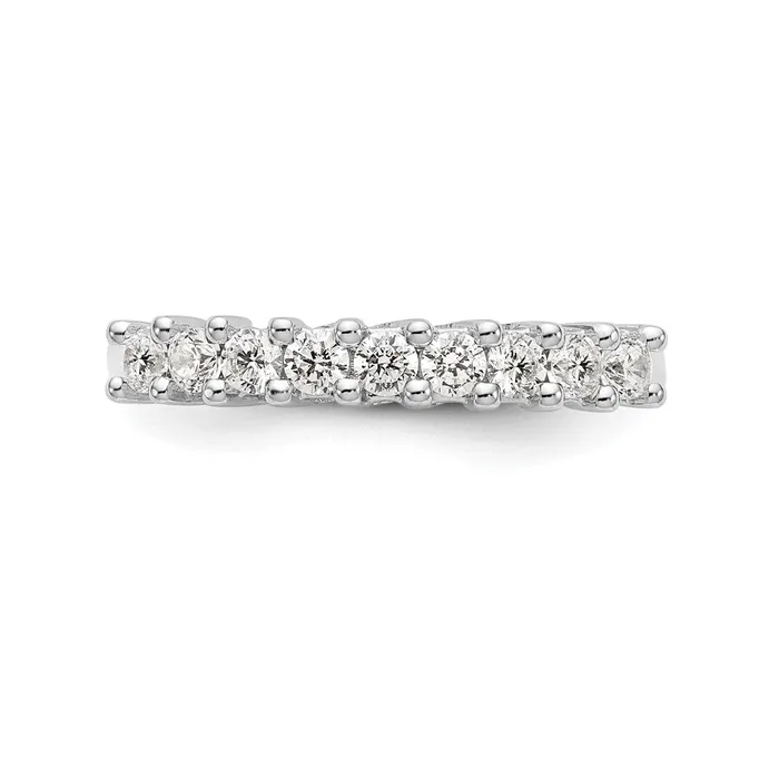 goldiaca 14K White Gold 9Stone Real Diamond Band Rings