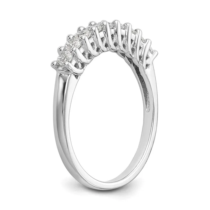 goldiaca 14K White Gold 9Stone Real Diamond Band Rings