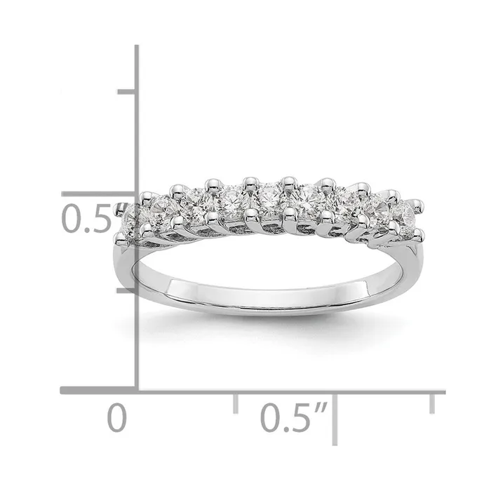 goldiaca 14K White Gold 9Stone Real Diamond Band Rings