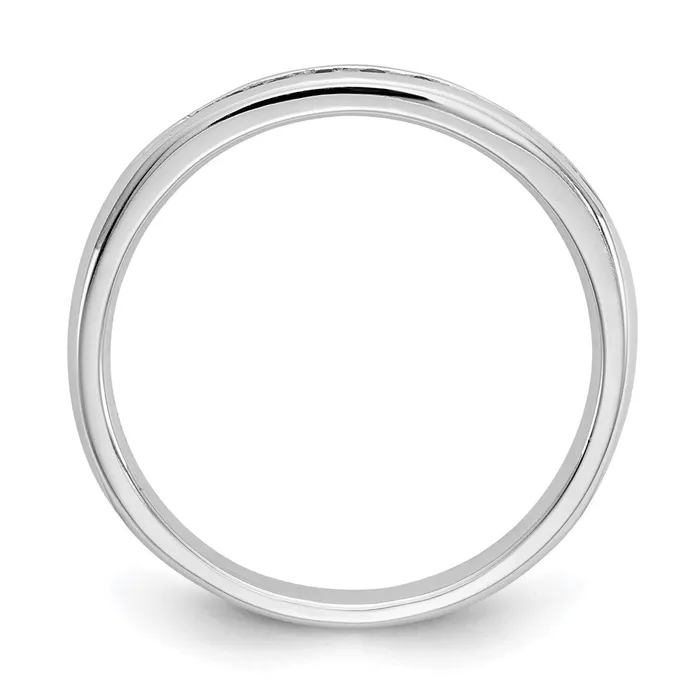 goldiaca 14K White Gold 9Stone Real Diamond Channel Band Rings