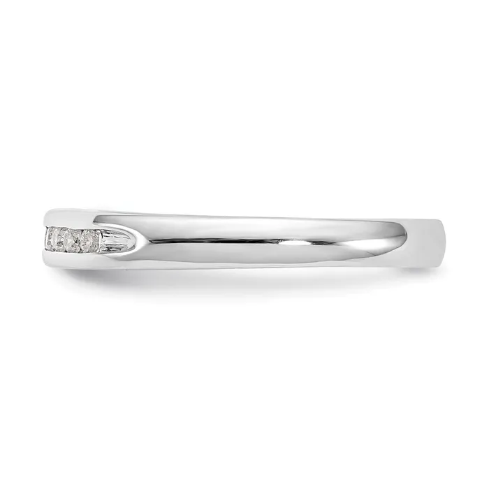 goldiaca 14K White Gold 9Stone Real Diamond Channel Band Rings