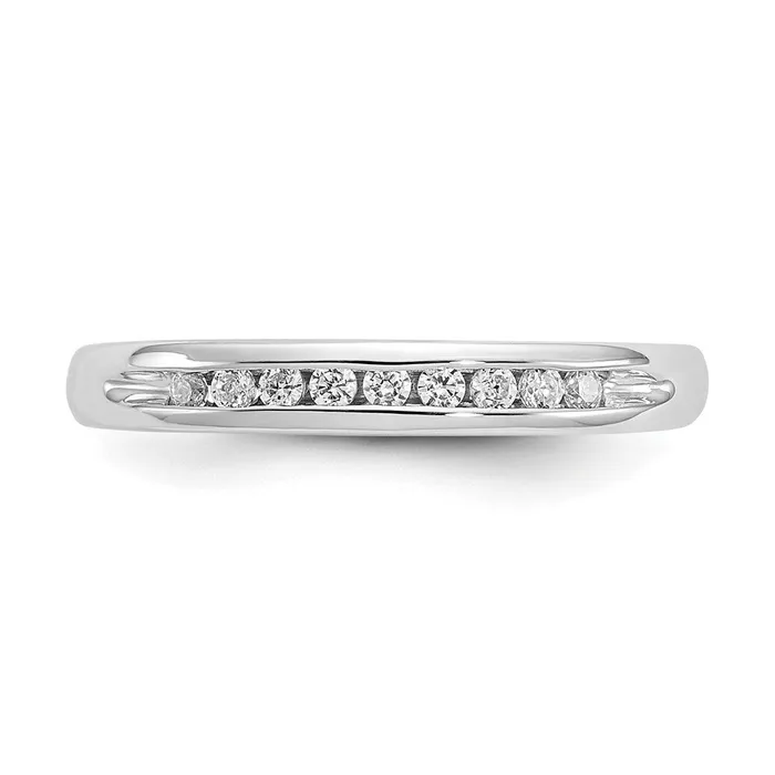 goldiaca 14K White Gold 9Stone Real Diamond Channel Band Rings