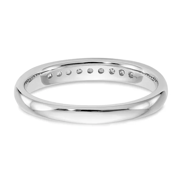 goldiaca 14K White Gold 9Stone Real Diamond Channel Band Rings