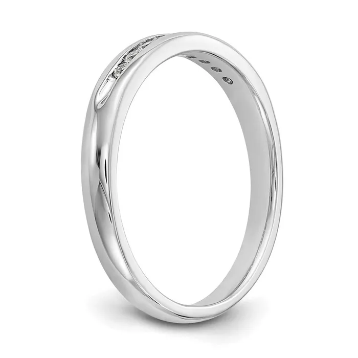 goldiaca 14K White Gold 9Stone Real Diamond Channel Band Rings