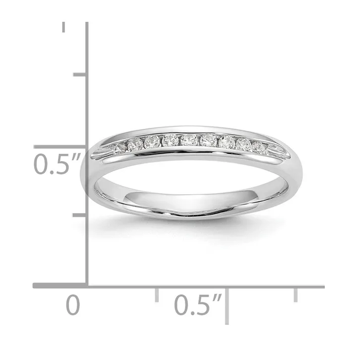 goldiaca 14K White Gold 9Stone Real Diamond Channel Band Rings
