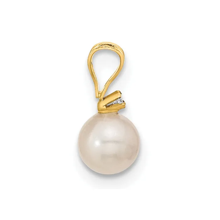 goldiaca Earrings 14K 5 6mm Saltwater Akoya Cultured Pearl and Dia Earring and Pendant Set