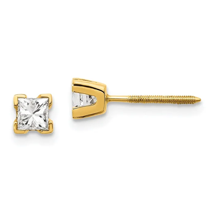 goldiaca Earrings 14k AAA Quality Complete Princess cut Diamond Earring goldiaca Earrings 14k AAA Quality Complete Princess cut Diamond Earring