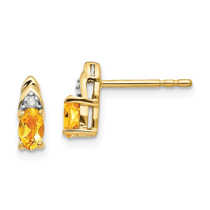goldiaca Earrings 14K Diamond and Citrine Earrings