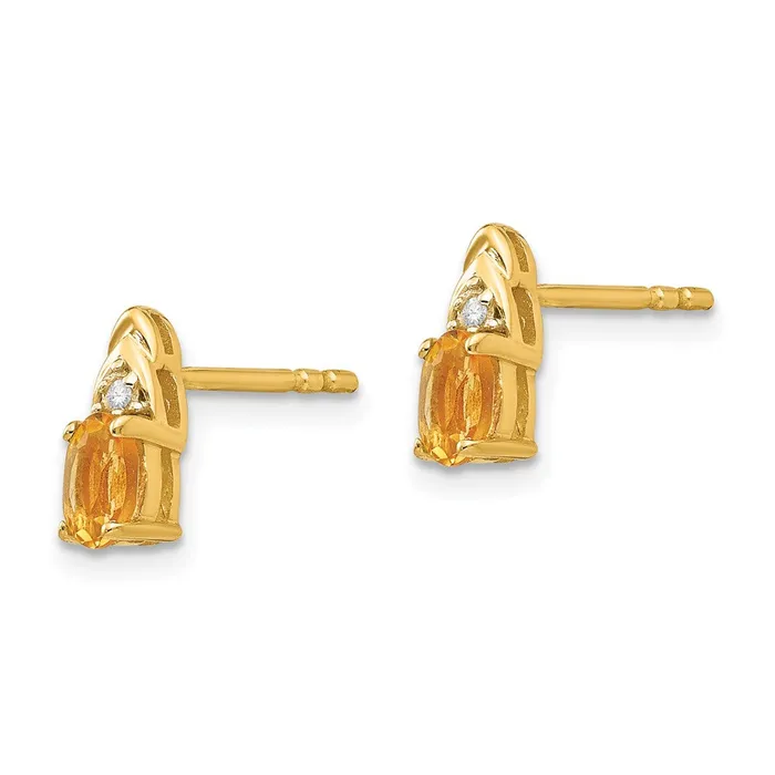 goldiaca Earrings 14K Diamond and Citrine Earrings