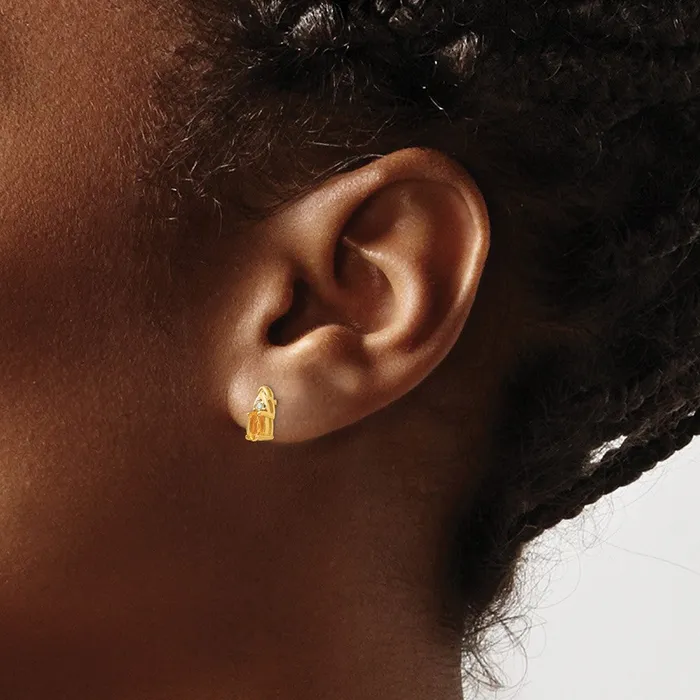 goldiaca Earrings 14K Diamond and Citrine Earrings