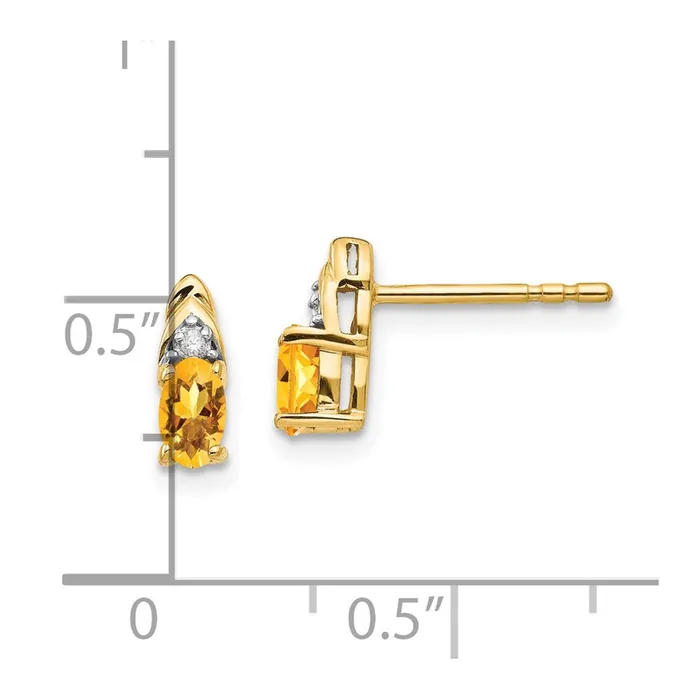 goldiaca Earrings 14K Diamond and Citrine Earrings