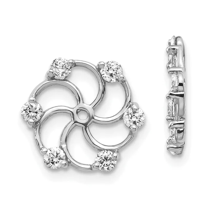 goldiaca Earrings 14k White Gold AAA Diamond Earring Jacket