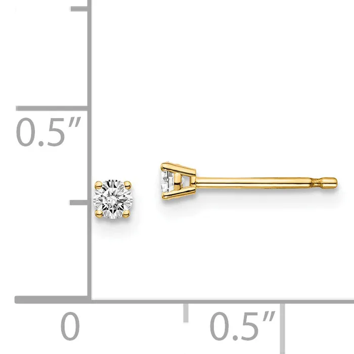 goldiaca Earrings 14y 10ct I1 J K Diamond Stud Push on Post Earrings