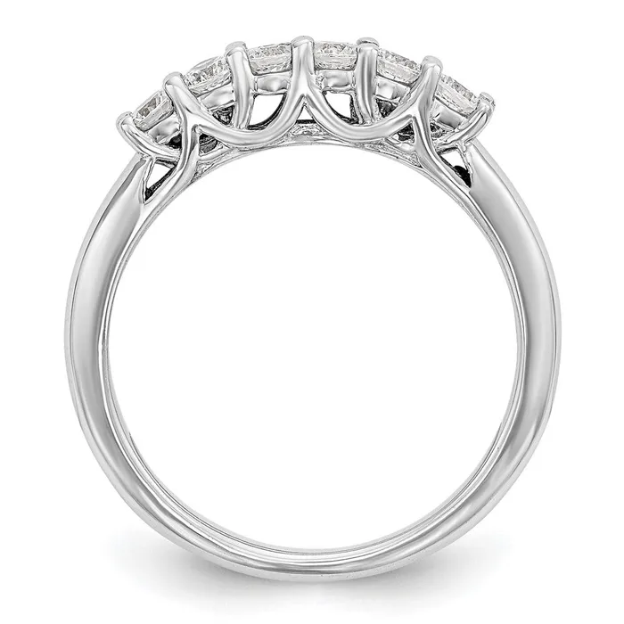 goldiaca Rings 14K White Gold 6Stone Real Diamond Band