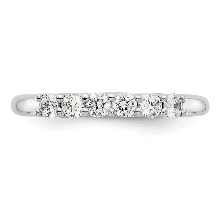goldiaca Rings 14K White Gold 6Stone Real Diamond Band