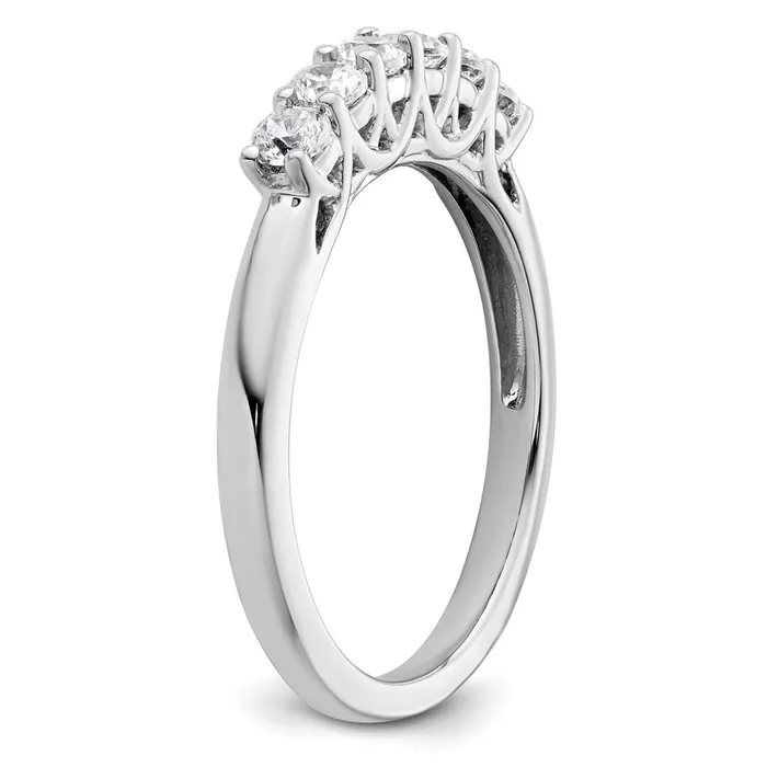 goldiaca Rings 14K White Gold 6Stone Real Diamond Band