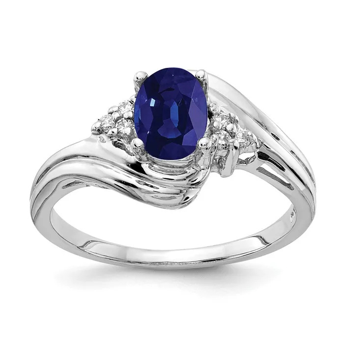 goldiaca Rings 14k White Gold 7x5mm Oval Sapphire AAA Real Diamond ring goldiaca Rings 14k White Gold 7x5mm Oval Sapphire AAA Real Diamond ring