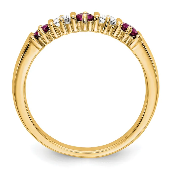 goldiaca Rings 14k Yellow Gold Real Diamond wRuby Band