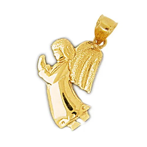 Goldia Charm Necklaces 14K Gold Praying Flying Angel Charm