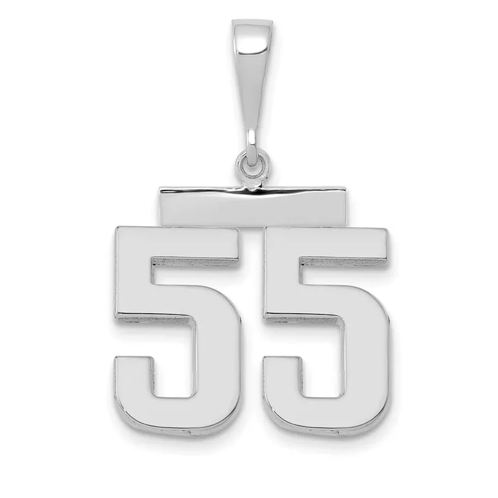 Goldia Charm Necklaces 14k White Goldw Medium Polished Number 55 Charm