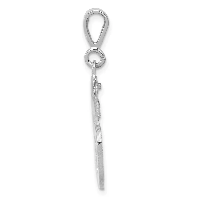 Goldia Charm Necklaces 14k White Goldw Medium Polished Number 55 Charm