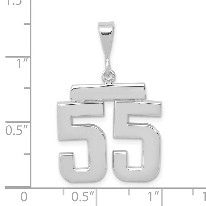 Goldia Charm Necklaces 14k White Goldw Medium Polished Number 55 Charm