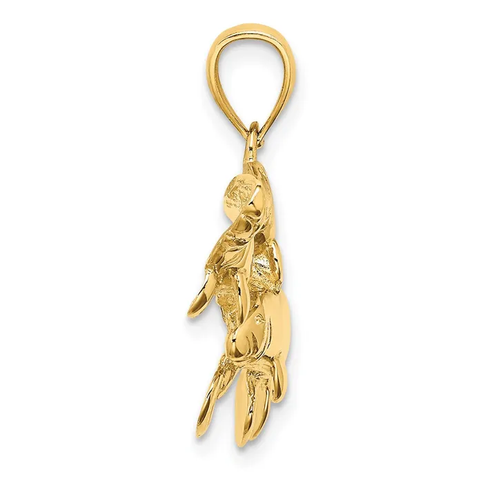 Goldia Charm Necklaces 14k Yellow Gold 2D Polished Three Manatees Charm