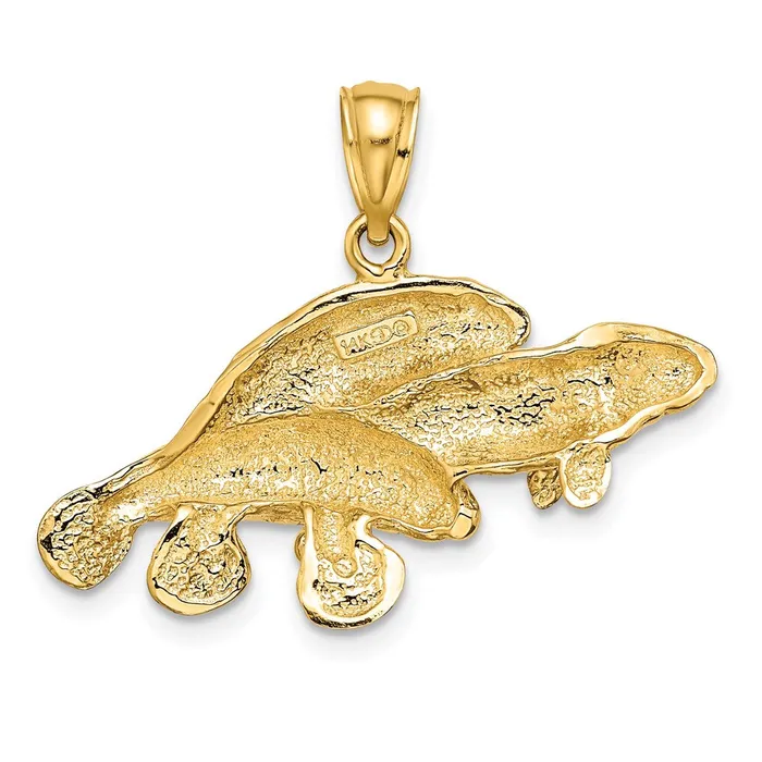 Goldia Charm Necklaces 14k Yellow Gold 2D Polished Three Manatees Charm
