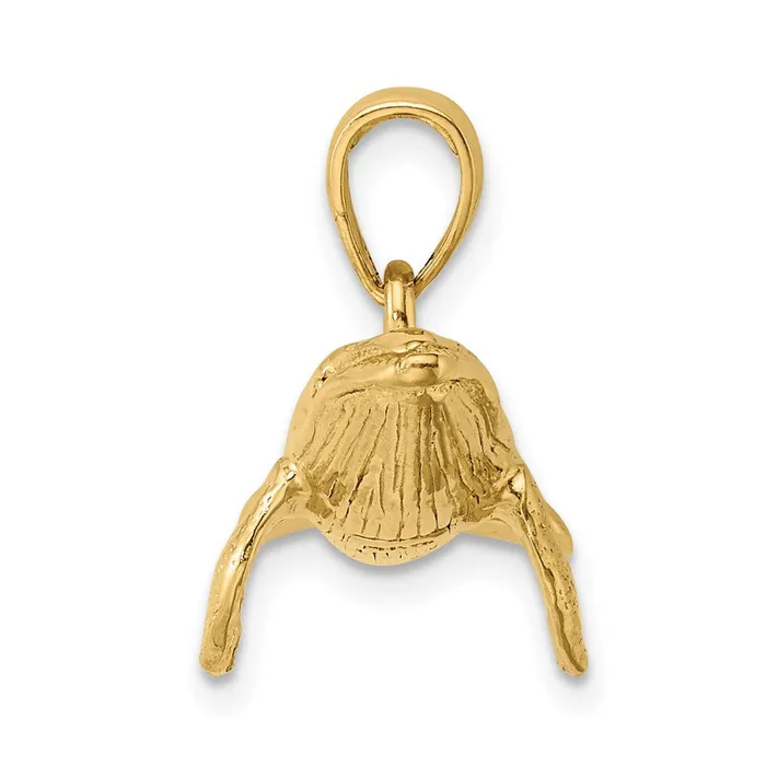 Goldia Charm Necklaces 14k Yellow Gold 3D Textured Underside Humpback Whale Charm