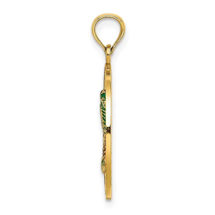 Goldia Charm Necklaces 14k Yellow Gold BEAUFORT SC Enameled Palm Tree Charm