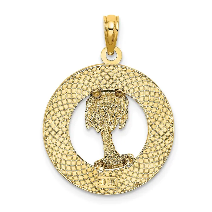 Goldia Charm Necklaces 14k Yellow Gold BEAUFORT SC Enameled Palm Tree Charm