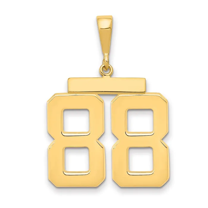 Goldia Charm Necklaces 14k Yellow Gold Large Polished Number 88 Charm