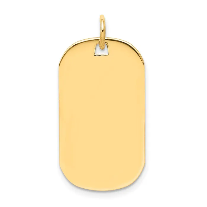Goldia Charm Necklaces 14k Yellow Gold Plain 035 Gauge Engraveable Dog Tag Disc Charm Goldia Charm Necklaces 14k Yellow Gold Plain 035 Gauge Engraveable Dog Tag Disc Charm