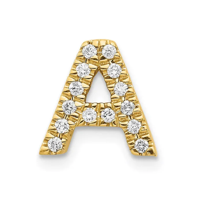 Goldia Charm Necklaces 14K Yellow Gold Real Diamond Initial A Charm