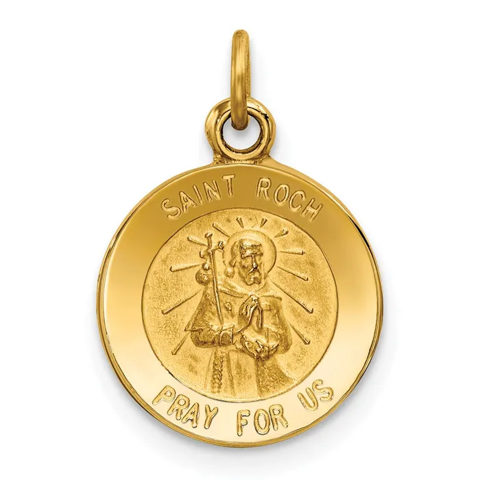 Goldia Charm Necklaces 14k Yellow Gold Saint Roch Medal Charm