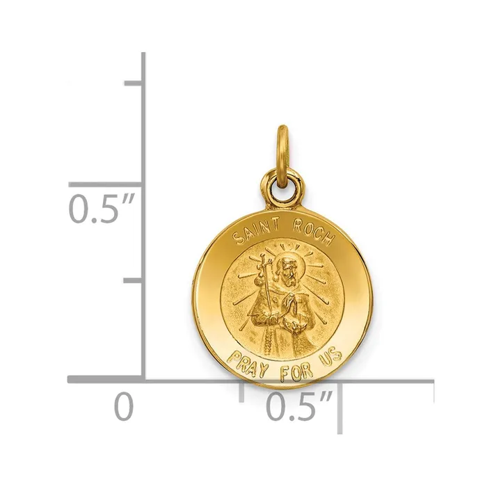 Goldia Charm Necklaces 14k Yellow Gold Saint Roch Medal Charm