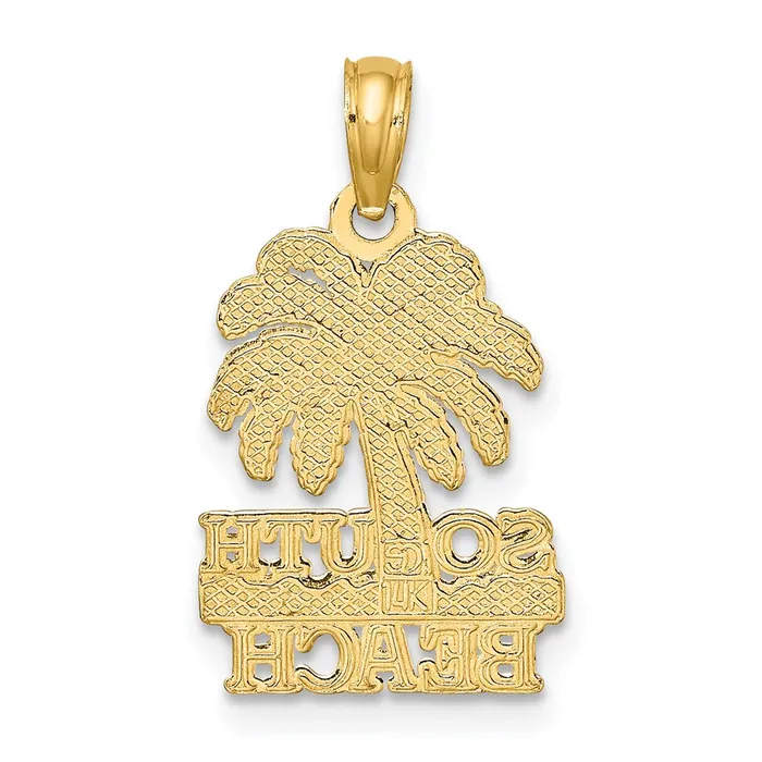 Goldia Charm Necklaces 14k Yellow Gold SOUTH BEACH Palm Tree Charm