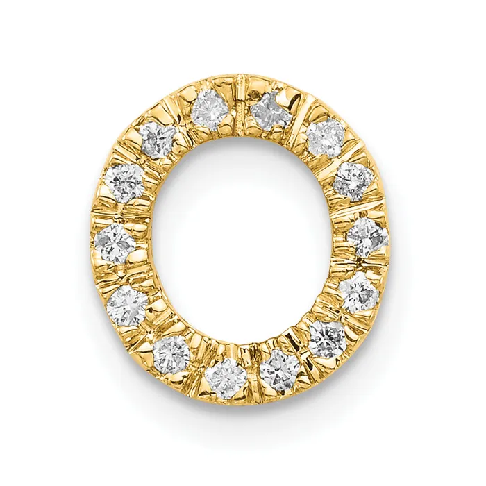 Goldiacom Charm Necklaces 14k Diamond Initial O Charm